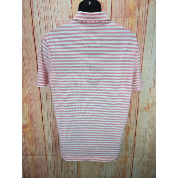 Vineyard Vines Mens Pink Striped Polo Shirt Medium Sleeve Button Cotton Blend - Picture 2 of 8